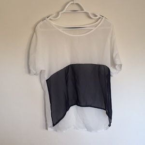 Sheer Blue And White Tee